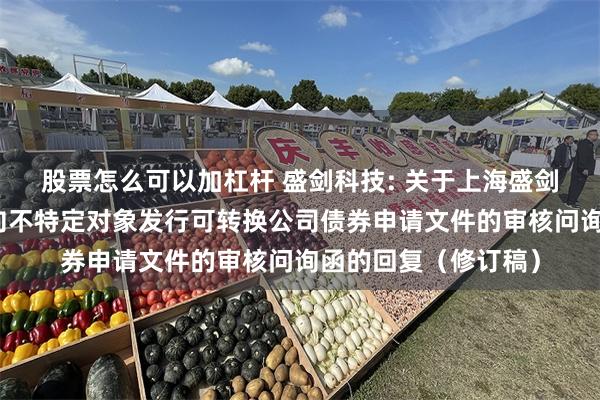 股票怎么可以加杠杆 盛剑科技: 关于上海盛剑科技股份有限公司向不特定对象发行可转换公司债券申请文件的审核问询函的回复（修订稿）